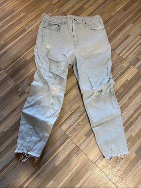 Old navy light wash destructed sky hi straight jeans extra high rise